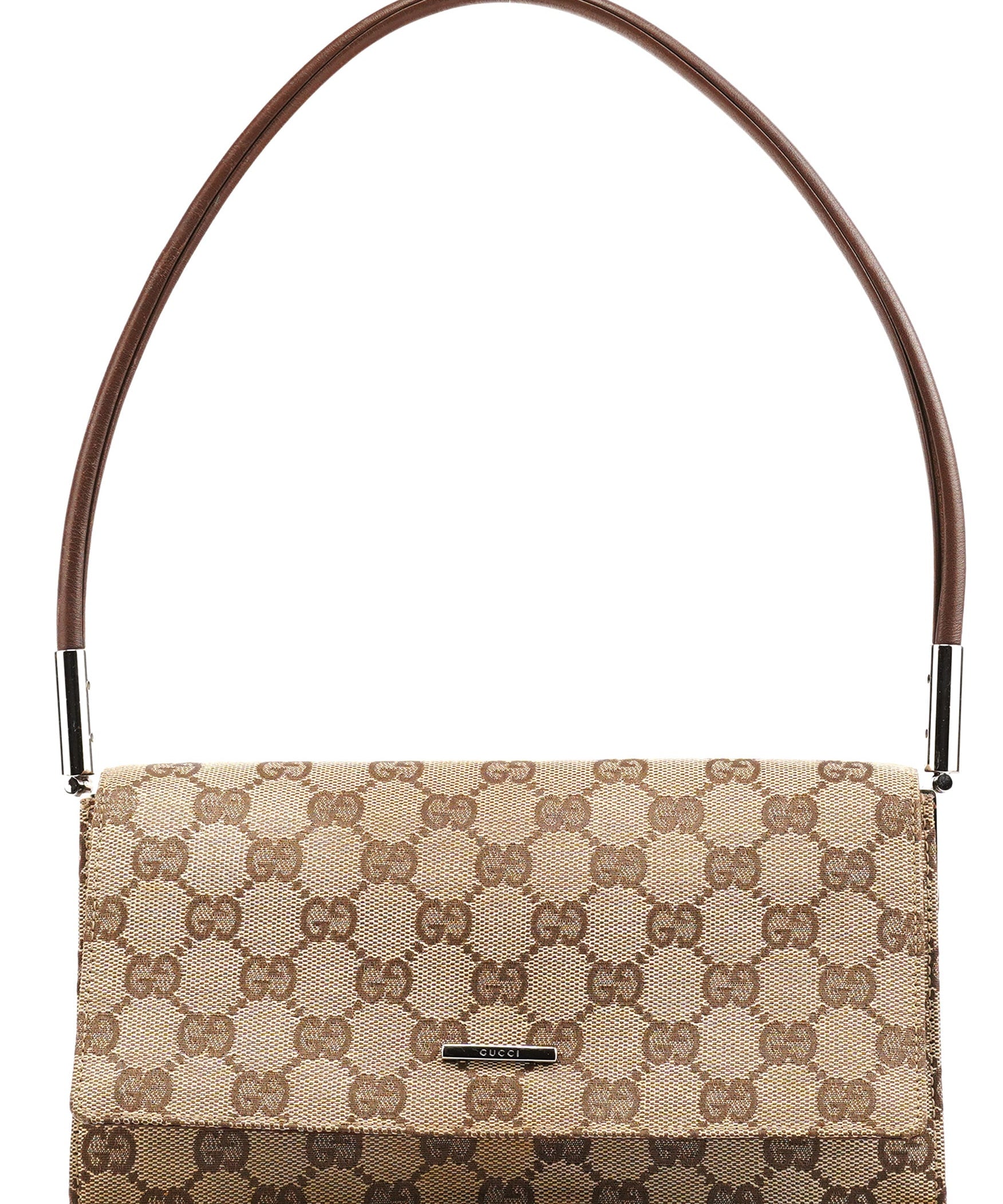 Gucci 001 3815 Sac porté épaule en toile GG beige et marron