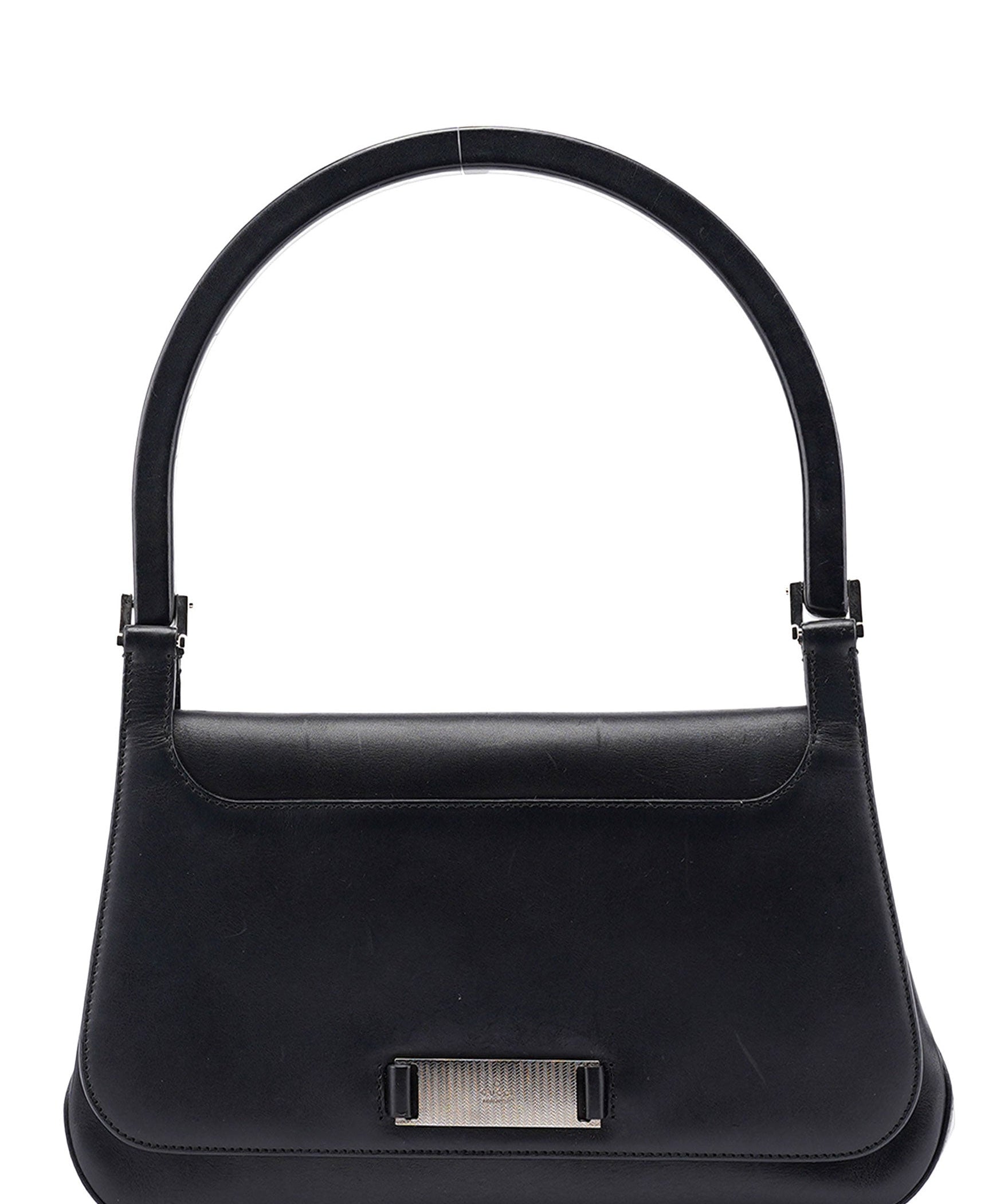 Gucci 001 3863 Black Calfskin Hobo Shoulder Bag