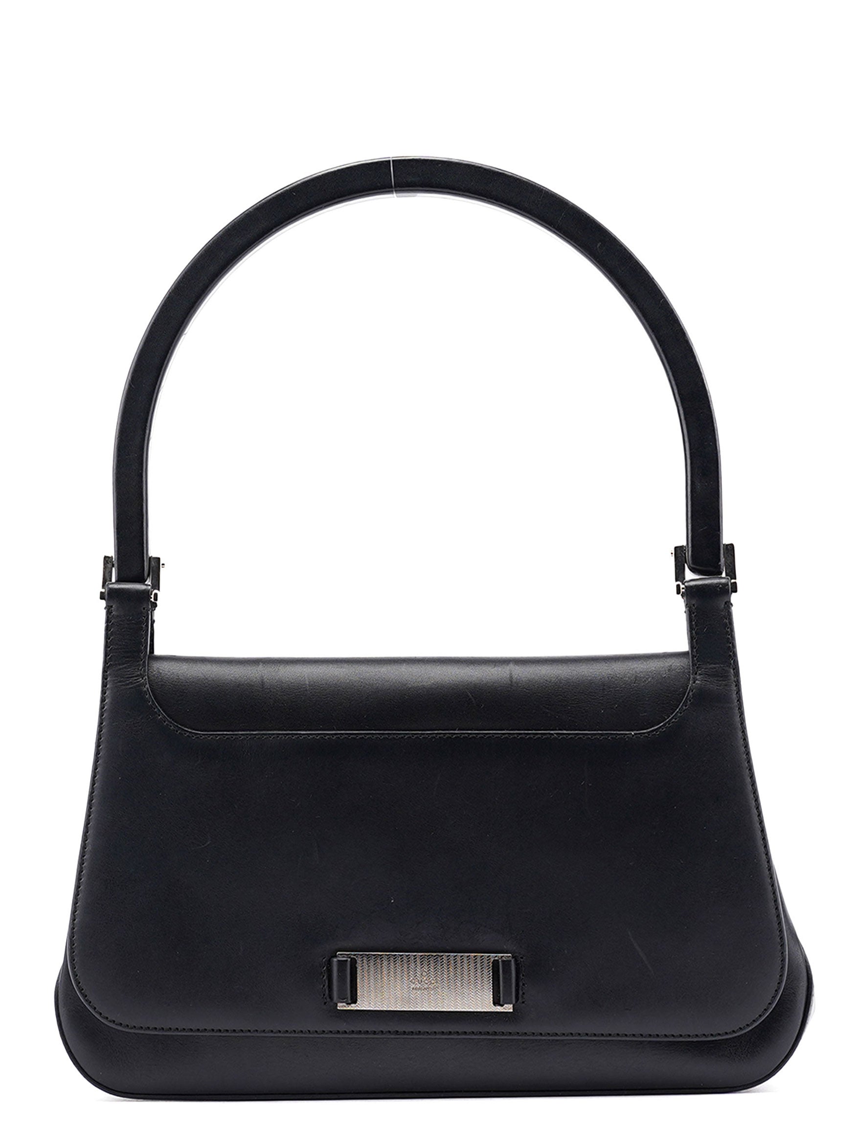 Gucci 001 3863 Black Calfskin Hobo Shoulder Bag