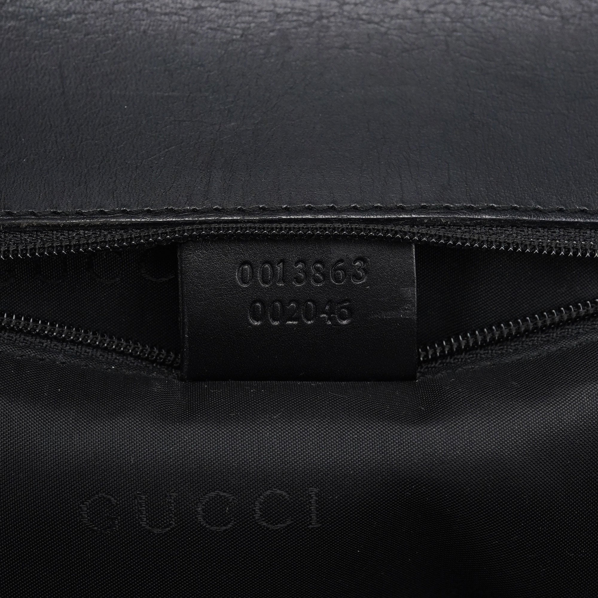 Gucci 001 3863 Black Calfskin Hobo Shoulder Bag