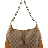 Gucci 001 4015 Beige GG Jackie Chain Shoulder Bag