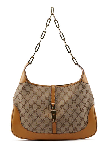 Gucci 001 4015 Beige GG Jackie Chain Shoulder Bag