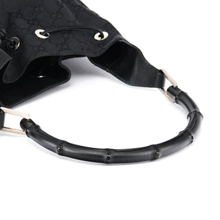 Gucci 001 4033 Black GG Bamboo Shoulder Bag
