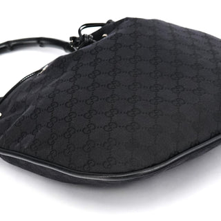 Gucci 001 4033 Black GG Bamboo Shoulder Bag