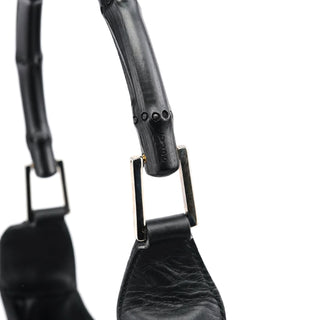 Gucci 001 4033 Black GG Bamboo Shoulder Bag