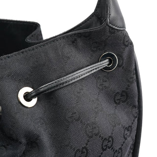 Gucci 001 4033 Black GG Bamboo Shoulder Bag