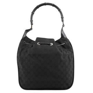 Gucci 001 4033 Black GG Bamboo Shoulder Bag