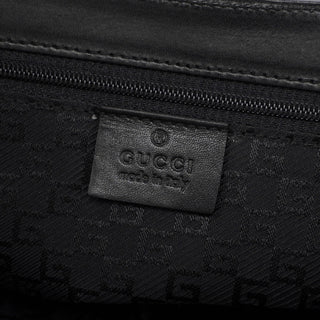 Gucci 001 4047 Black Suede Bamboo Shoulder Bag