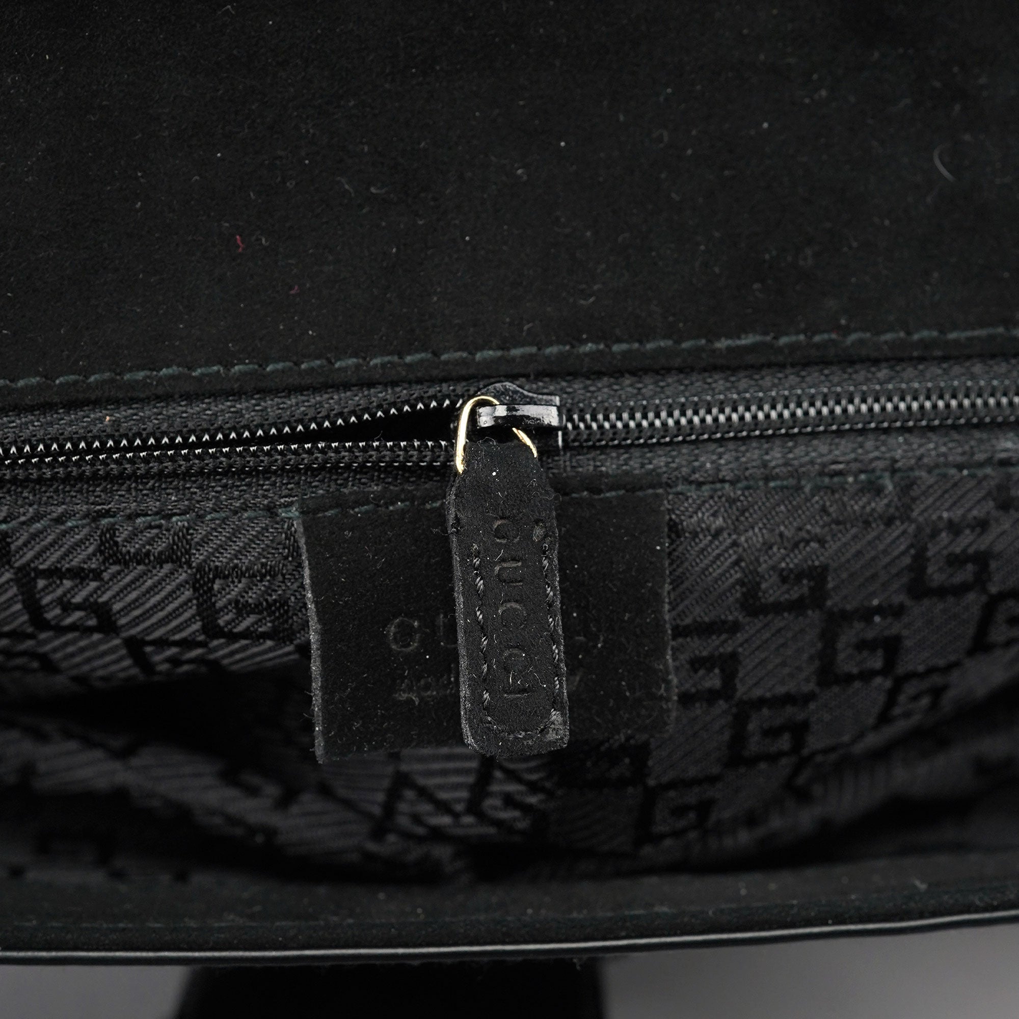 Gucci 001 4055 Sac porté épaule Bamboo en cuir noir