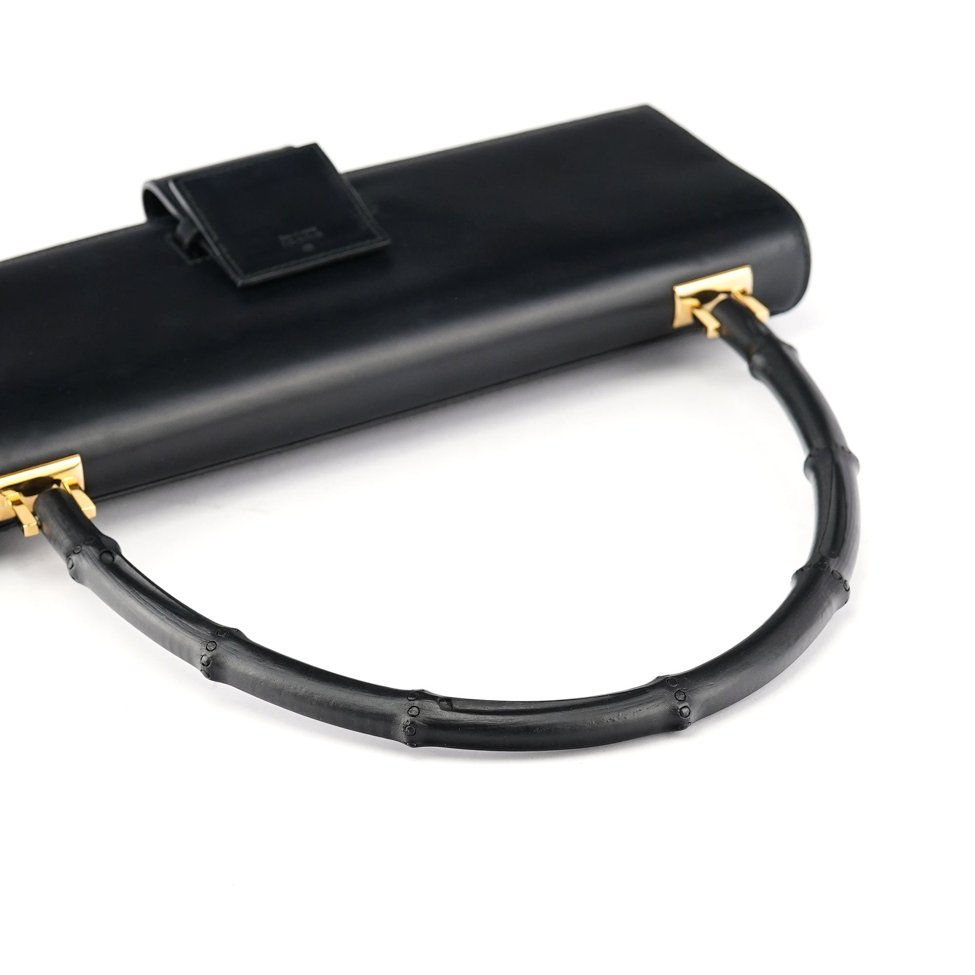 Gucci 001 4055 Sac porté épaule Bamboo en cuir noir