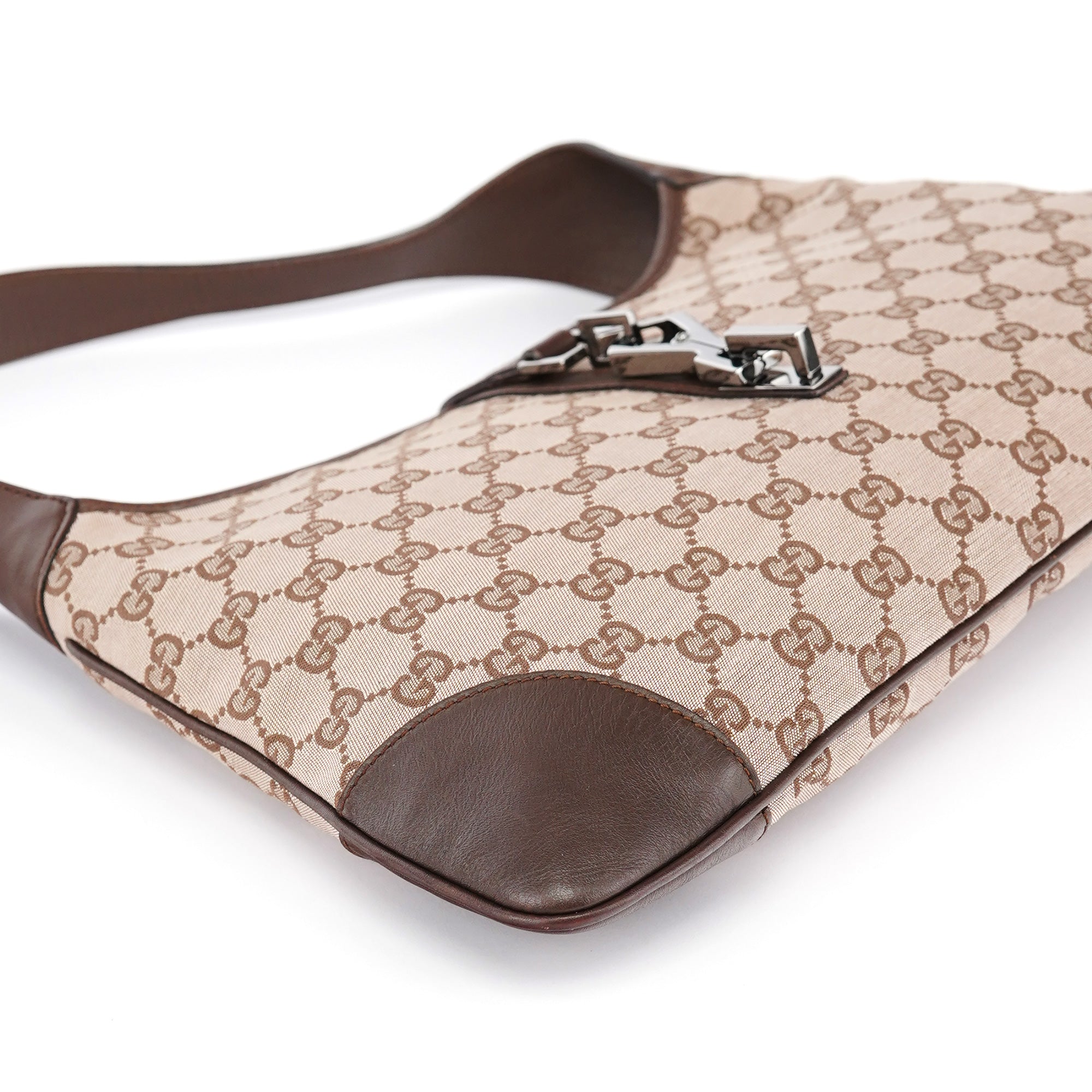 Gucci 001 4057 Beige Brown GG Jackie Shoulder Bag