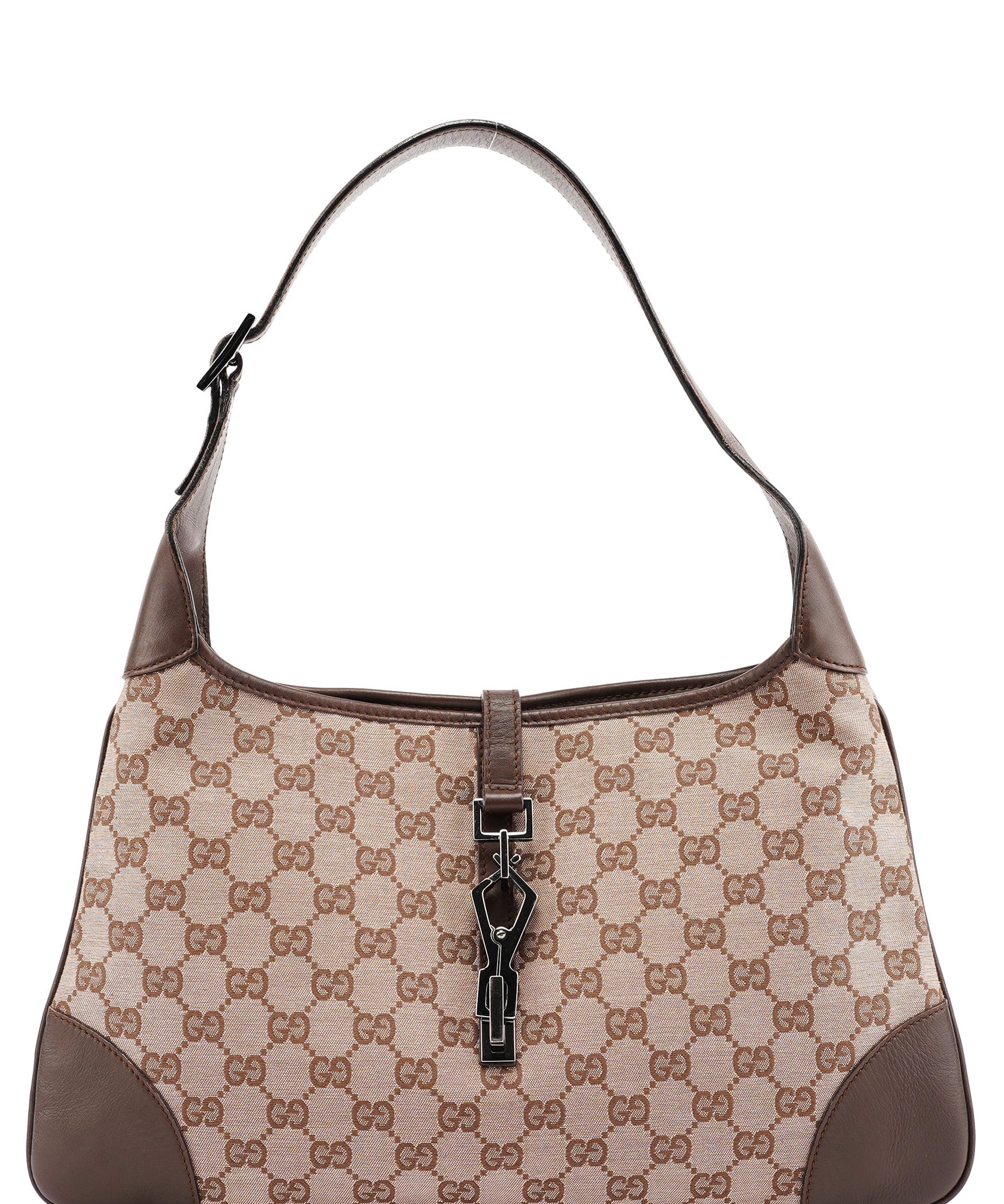 Gucci 001 4057 Beige Brown GG Jackie Shoulder Bag