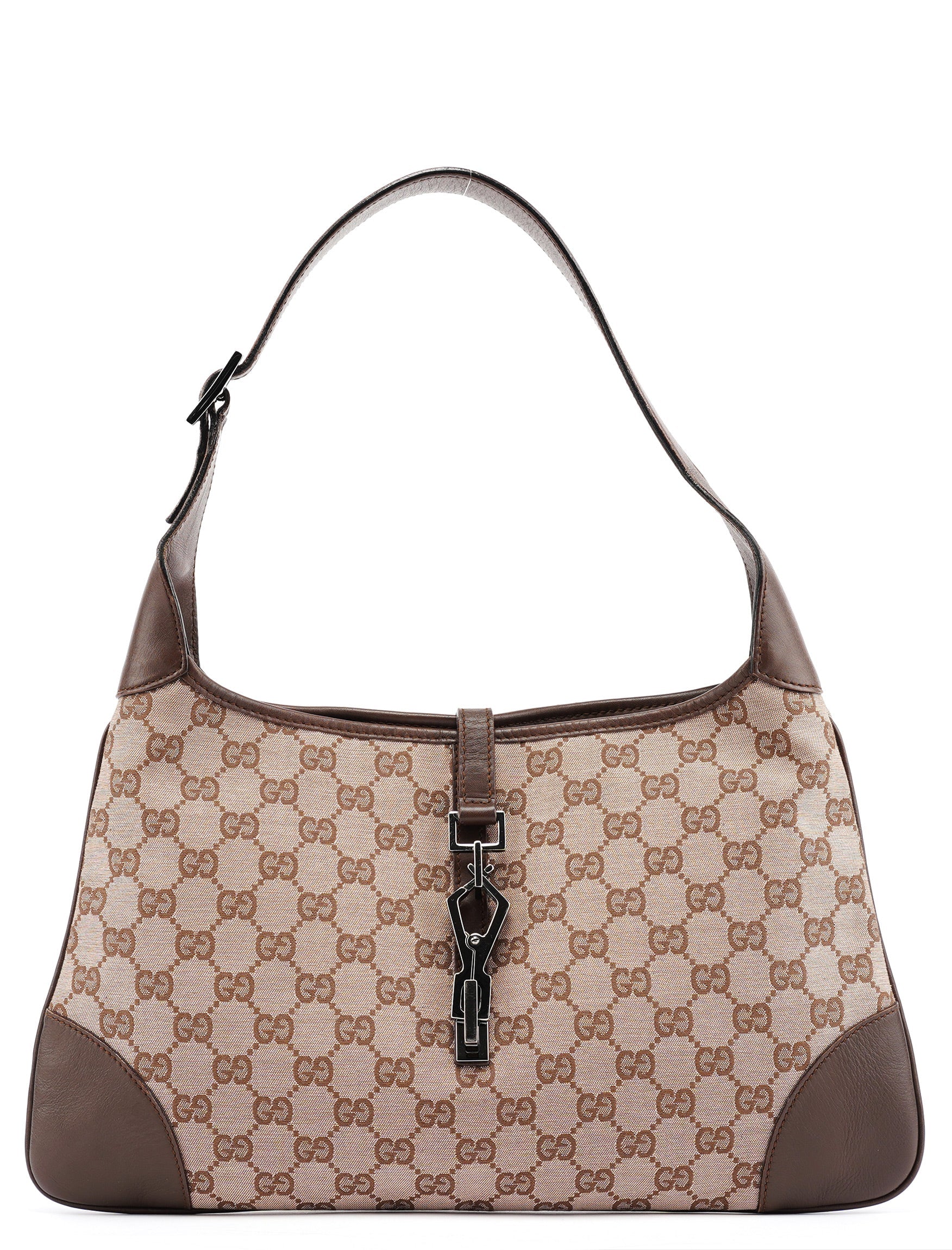 Gucci 001 4057 Beige Brown GG Jackie Shoulder Bag