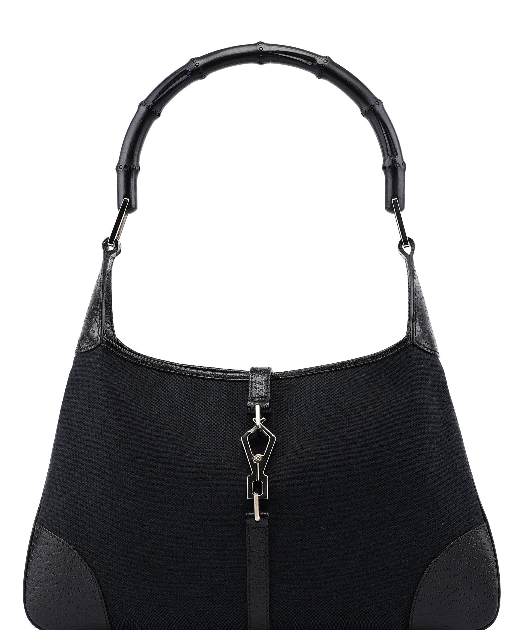 Gucci 001 4060 Black Jackie Bamboo Shoulder Bag