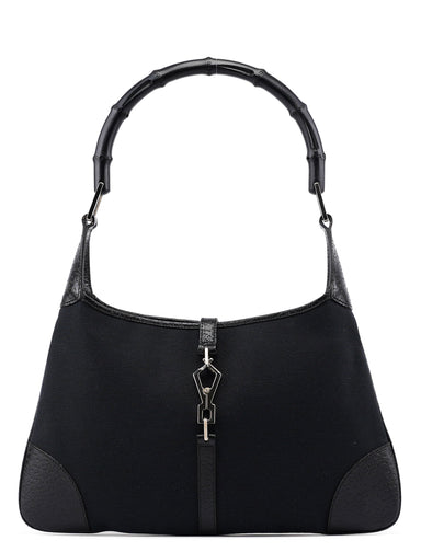 Gucci 001 4060 Black Jackie Bamboo Shoulder Bag