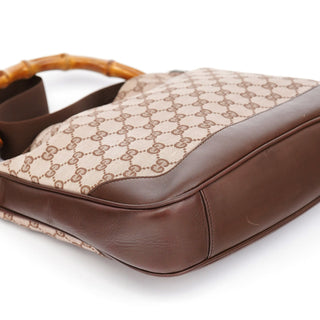 Gucci 001 4095 Beige GG Bamboo 2-Way Bag