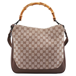 Gucci 001 4095 Beige GG Bamboo 2-Way Bag