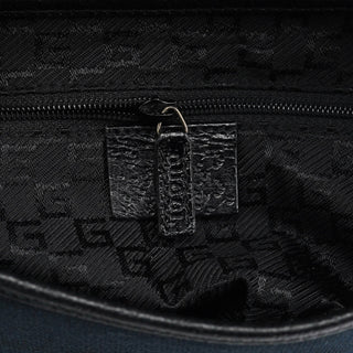 Gucci 001 4096 Black Canvas Jackie Bamboo Shoulder Bag