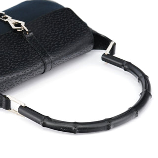Gucci 001 4096 Black Canvas Jackie Bamboo Shoulder Bag