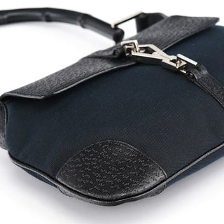 Gucci 001 4096 Black Canvas Jackie Bamboo Shoulder Bag
