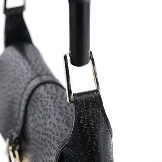 Gucci 001 4096 Black Canvas Jackie Bamboo Shoulder Bag