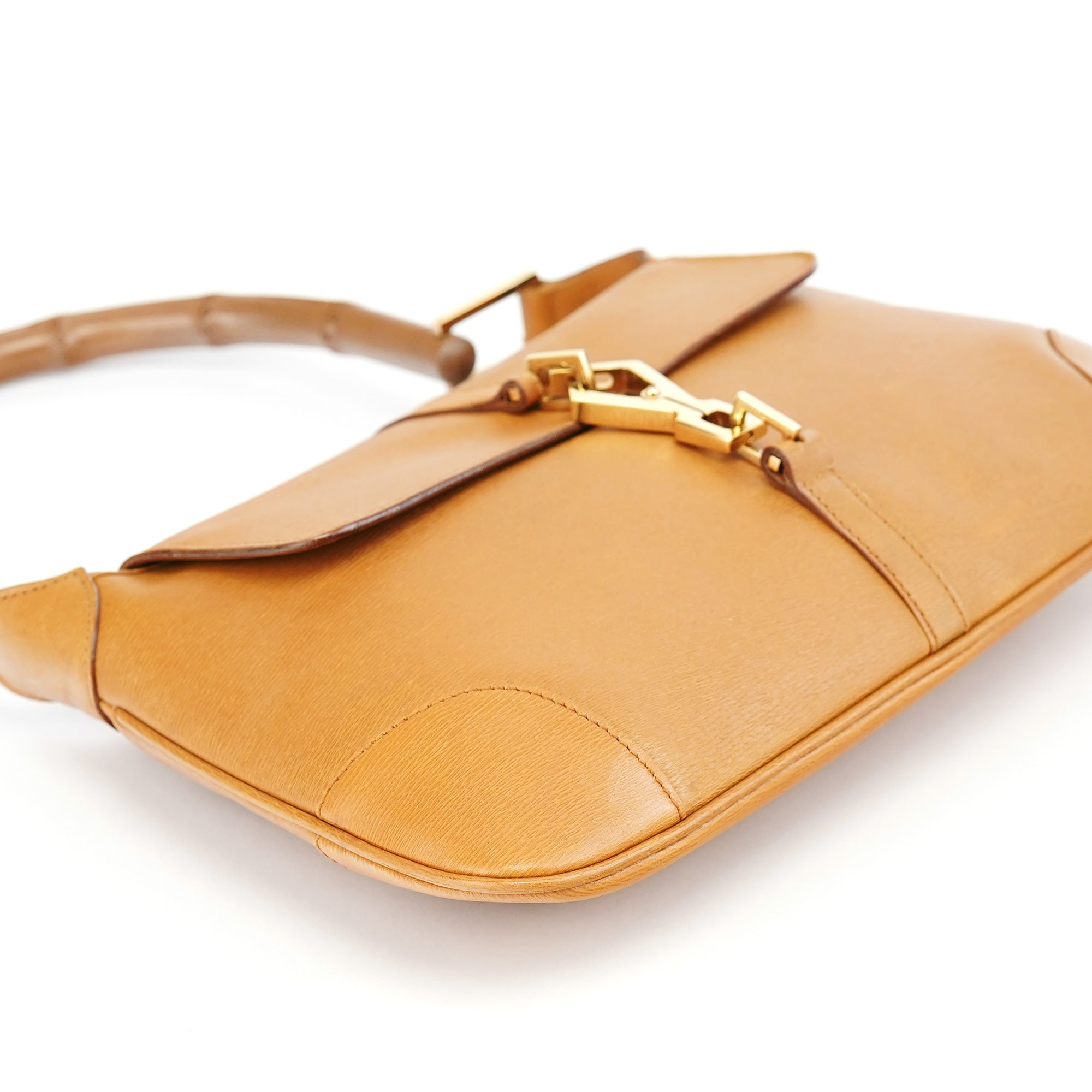 Gucci 001 4096 Tan Leather Jackie Bamboo Bag