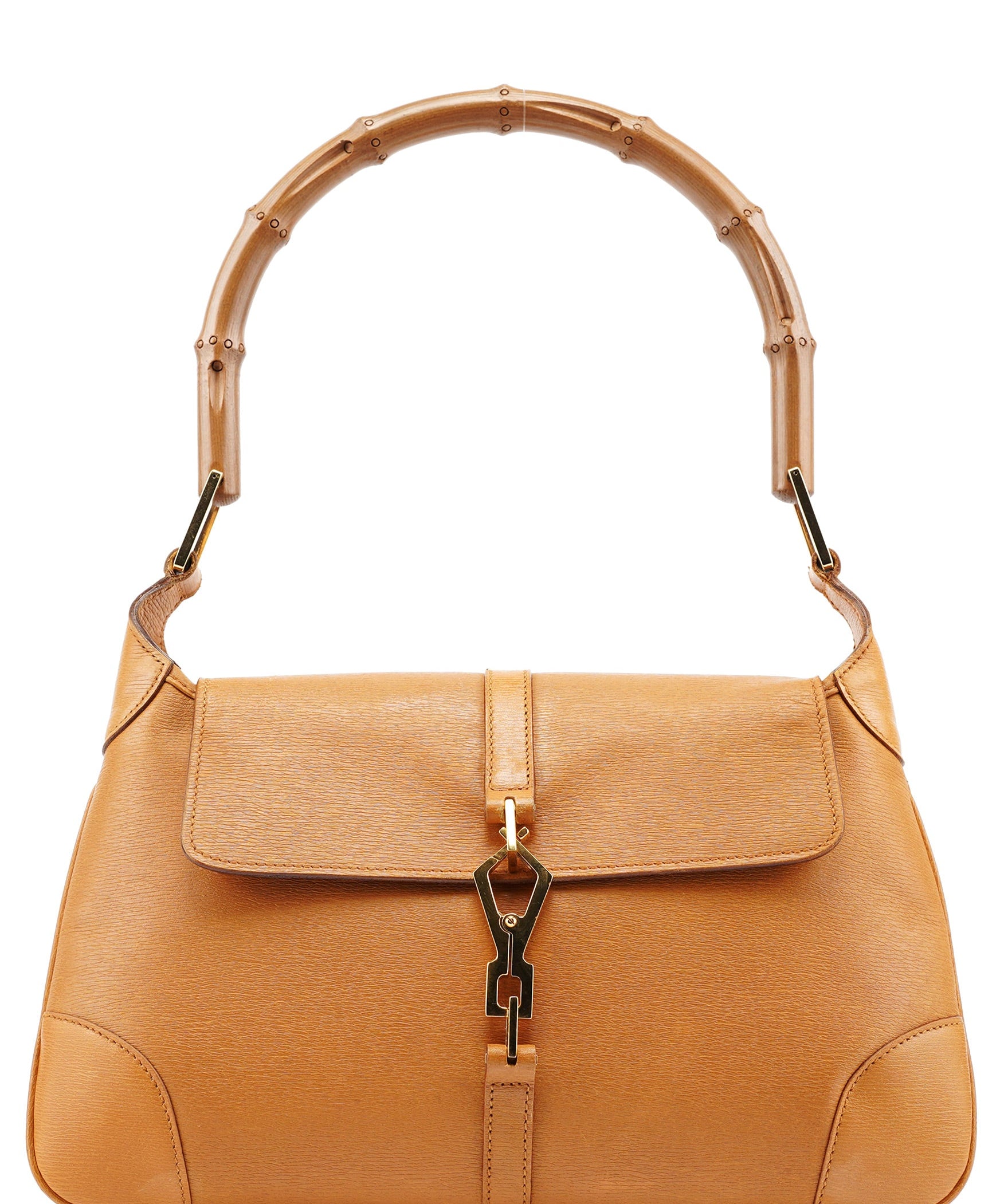 Gucci 001 4096 Tan Leather Jackie Bamboo Bag