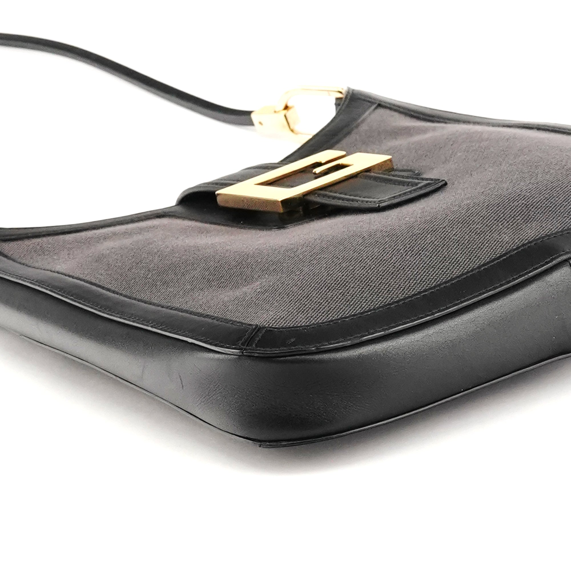 Gucci 001 4142 Sac porté épaule Square G en toile anthracite