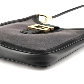 Gucci 001 4142 Anthracite Canvas Square G Shoulder Bag
