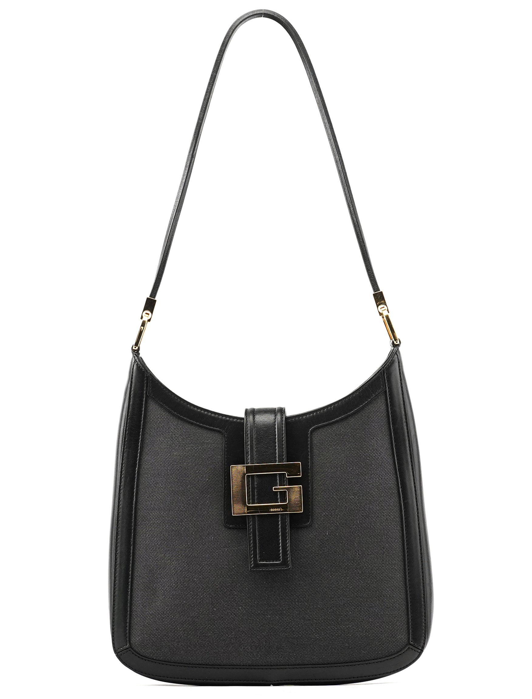 Gucci 001 4142 Sac porté épaule Square G en toile anthracite