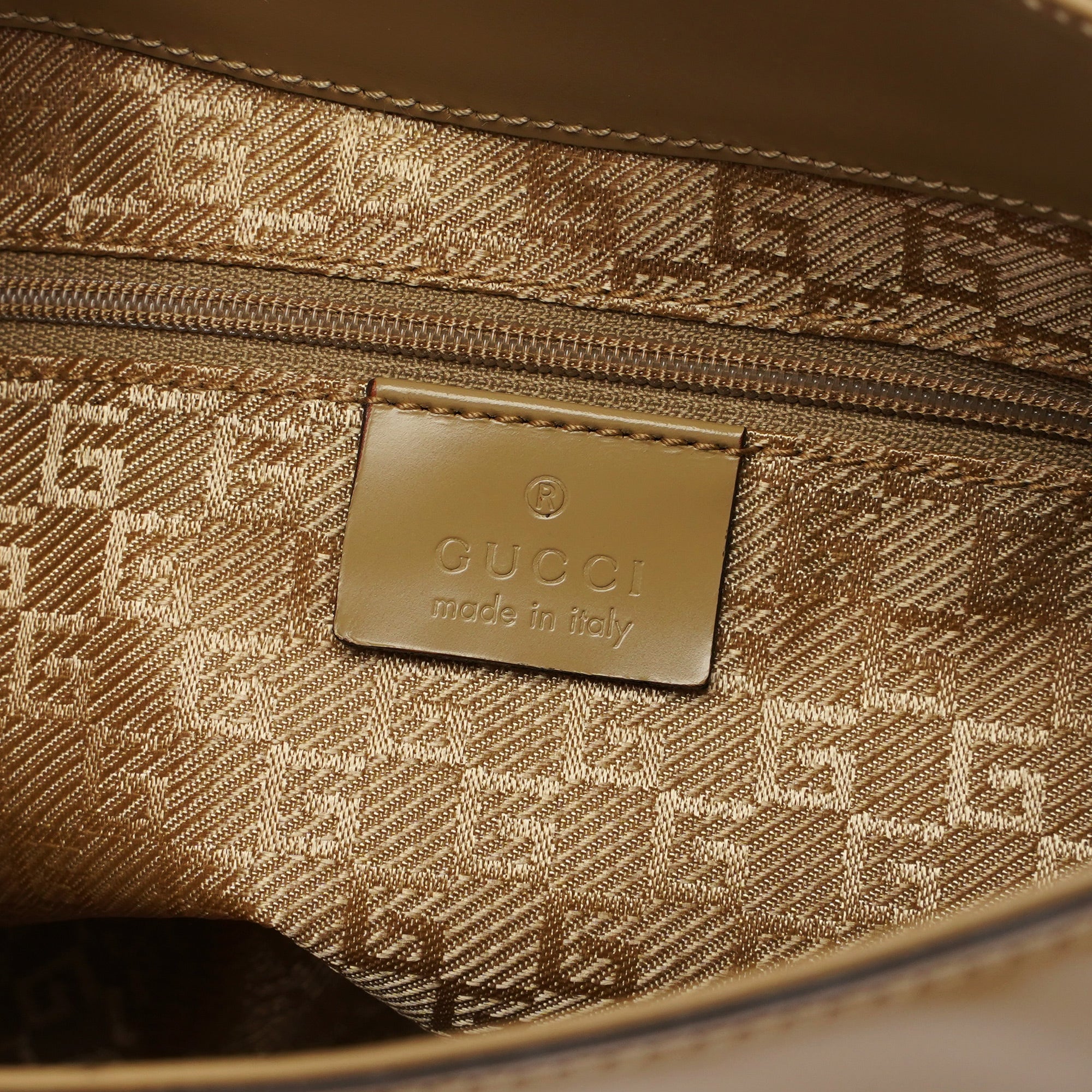 Gucci 001 4148 Beige Patent Leather Jackie Bag