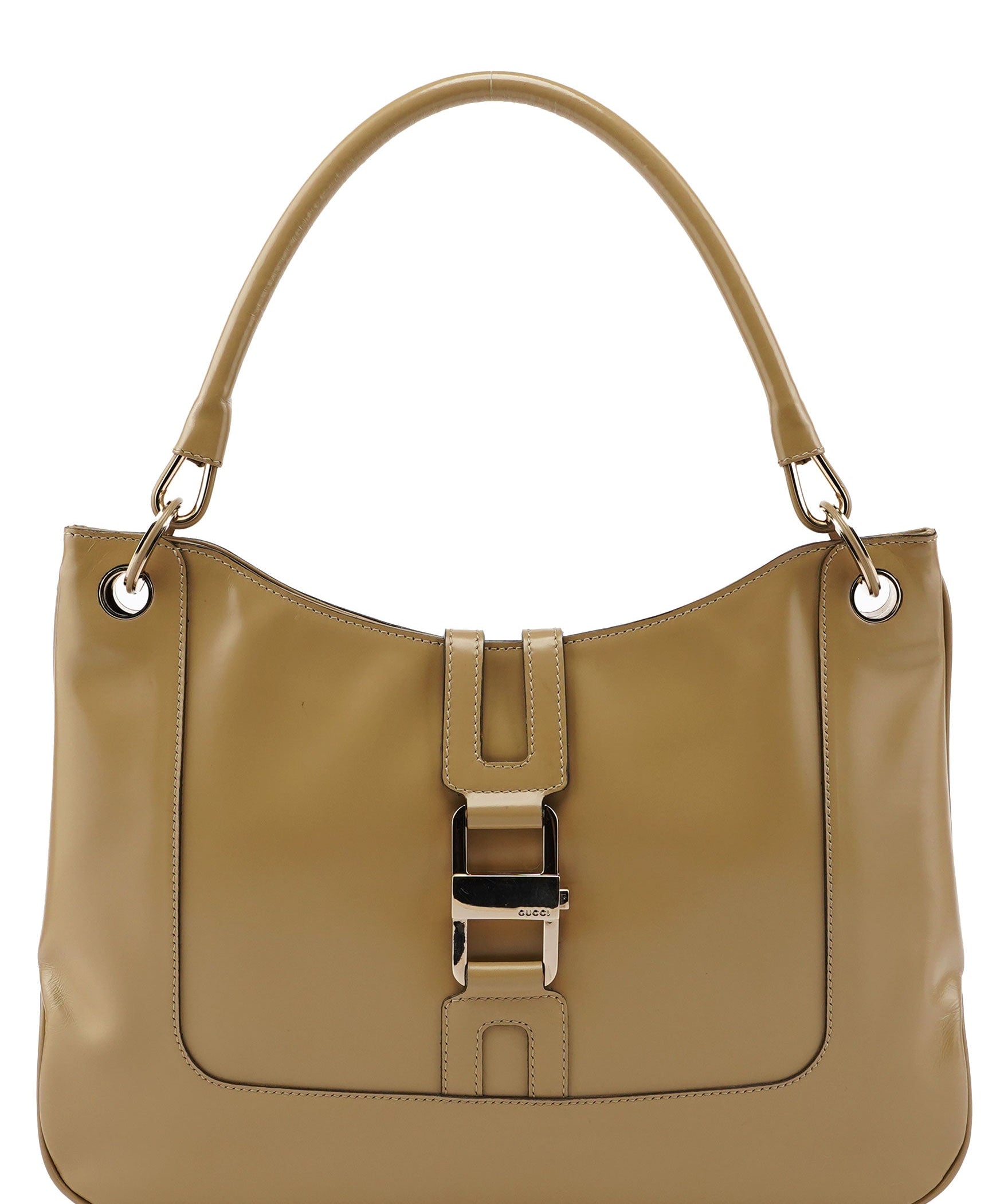 Gucci 001 4148 Beige Patent Leather Jackie Bag