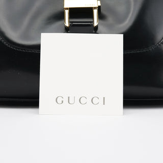 Gucci 001 4150 Black Patent Leather Jackie Shoulder Bag