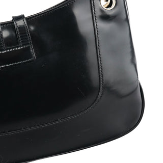 Gucci 001 4150 Black Patent Leather Jackie Shoulder Bag