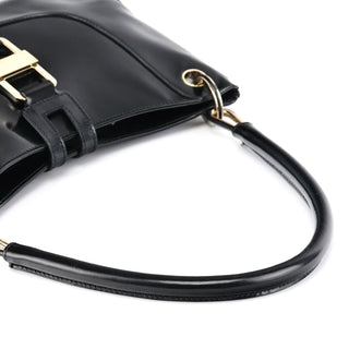 Gucci 001 4150 Black Patent Leather Jackie Shoulder Bag