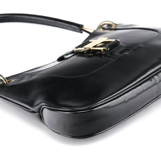 Gucci 001 4150 Black Patent Leather Jackie Shoulder Bag