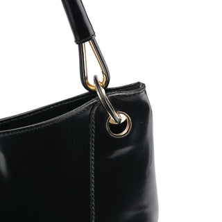 Gucci 001 4150 Black Patent Leather Jackie Shoulder Bag