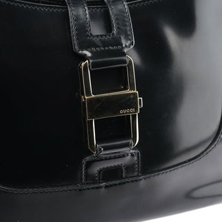 Gucci 001 4150 Black Patent Leather Jackie Shoulder Bag