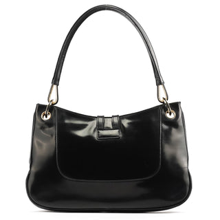 Gucci 001 4150 Black Patent Leather Jackie Shoulder Bag