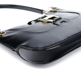 Gucci 001 4150 Black Patent Leather Jackie Shoulder Bag