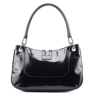 Gucci 001 4150 Black Patent Leather Jackie Shoulder Bag