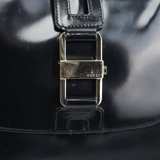 Gucci 001 4150 Black Patent Leather Jackie Shoulder Bag