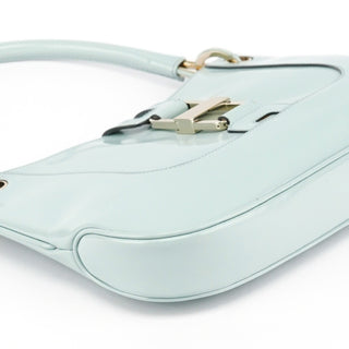 Gucci 001 4150 Light Blue Patent Jackie Shoulder Bag