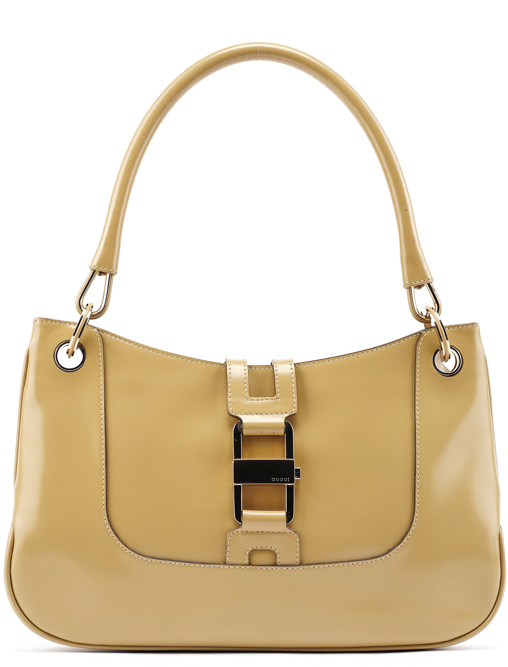 Gucci 001 4150 Yellow Patent Leather Jackie Shoulder Bag