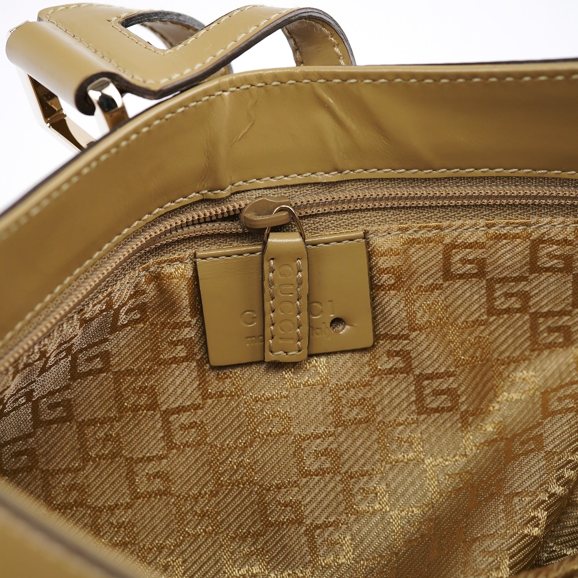 Gucci 001 4150 Yellow Patent Leather Jackie Shoulder Bag
