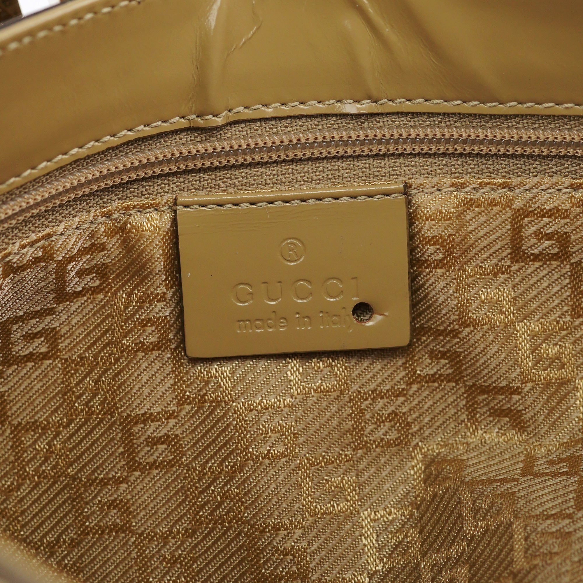 Gucci 001 4150 Yellow Patent Leather Jackie Shoulder Bag