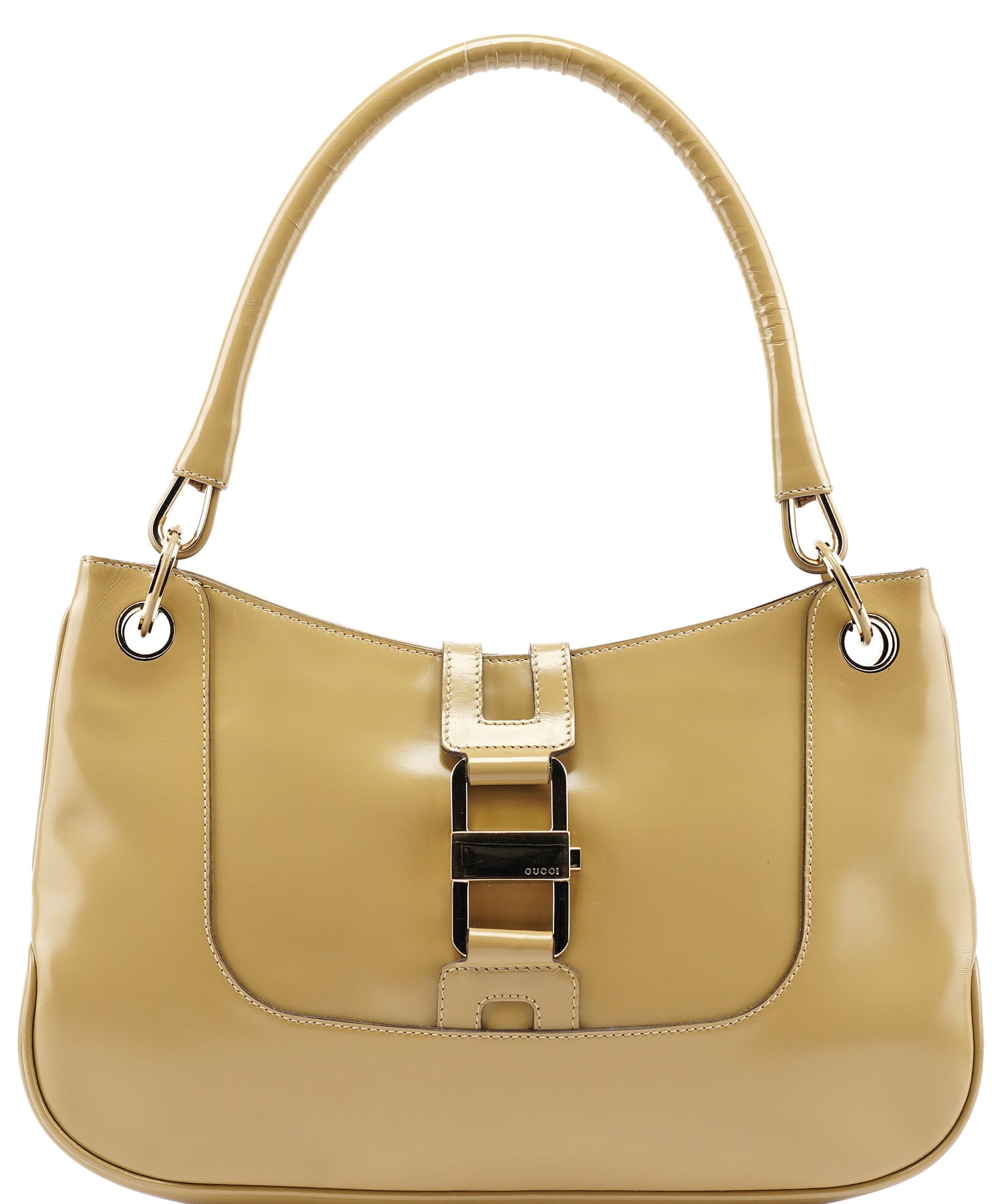 Gucci 001 4150 Yellow Patent Leather Jackie Shoulder Bag