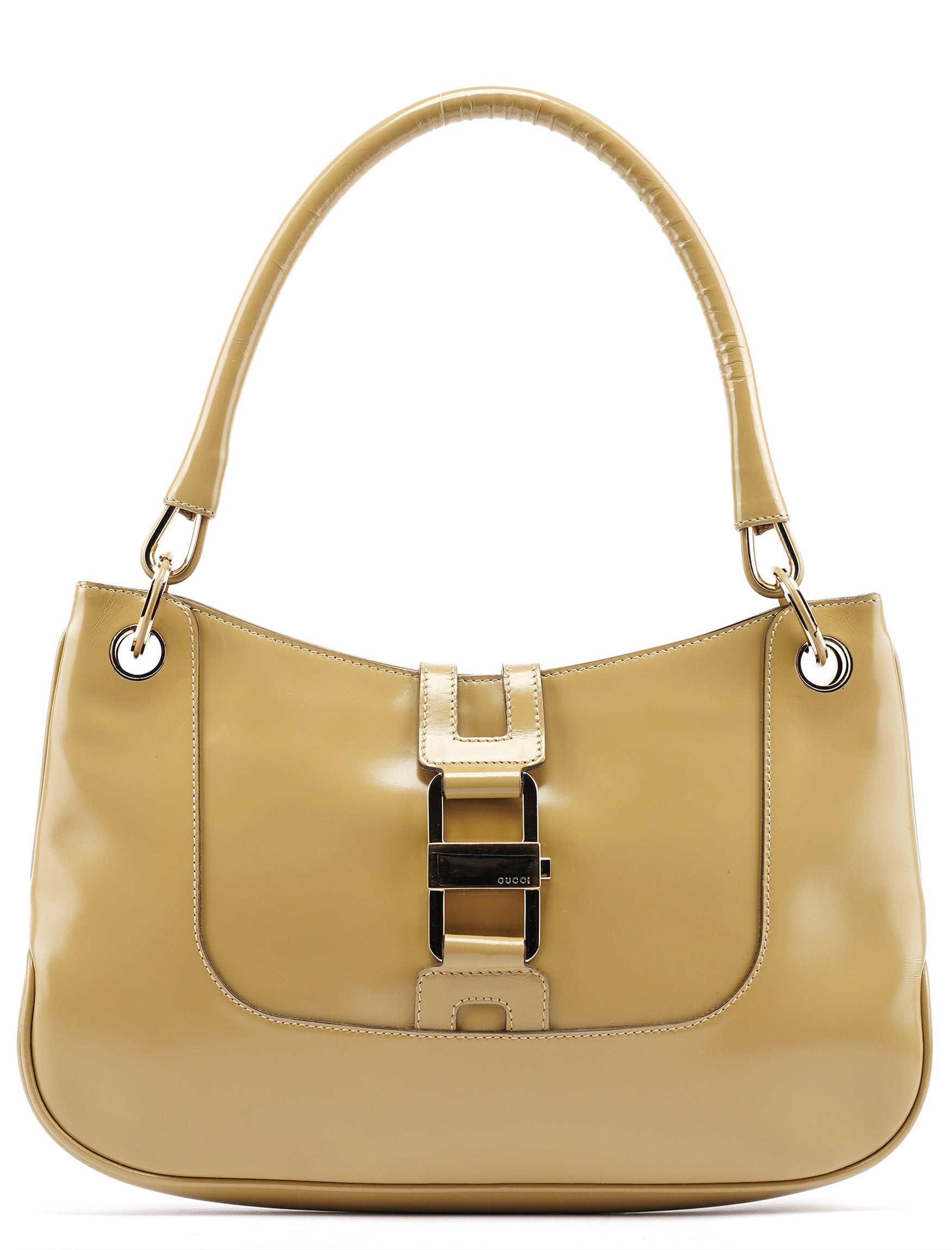 Gucci 001 4150 Yellow Patent Leather Jackie Shoulder Bag