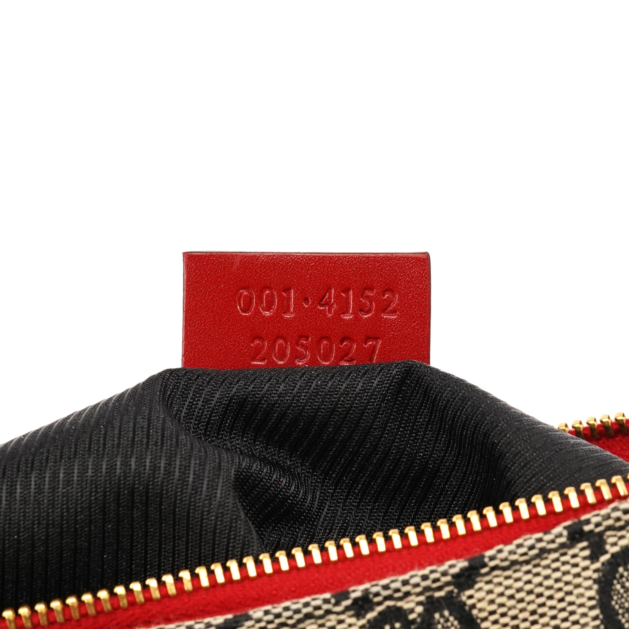 Gucci 001 4152 Beige Red GG Canvas Shoulder Bag