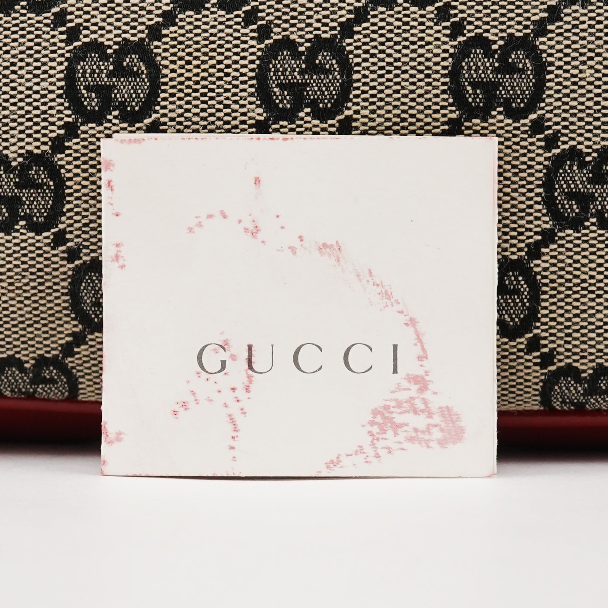 Gucci 001 4152 Beige Red GG Canvas Shoulder Bag